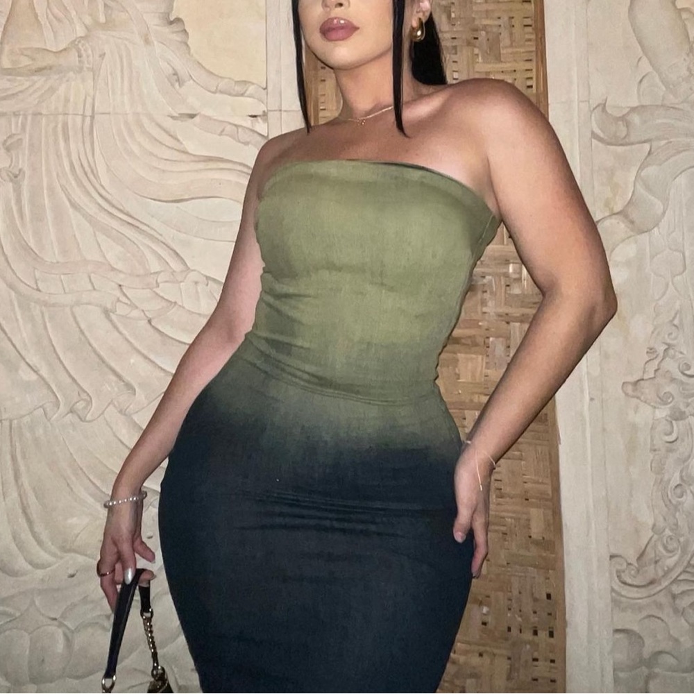 Tube denim dress